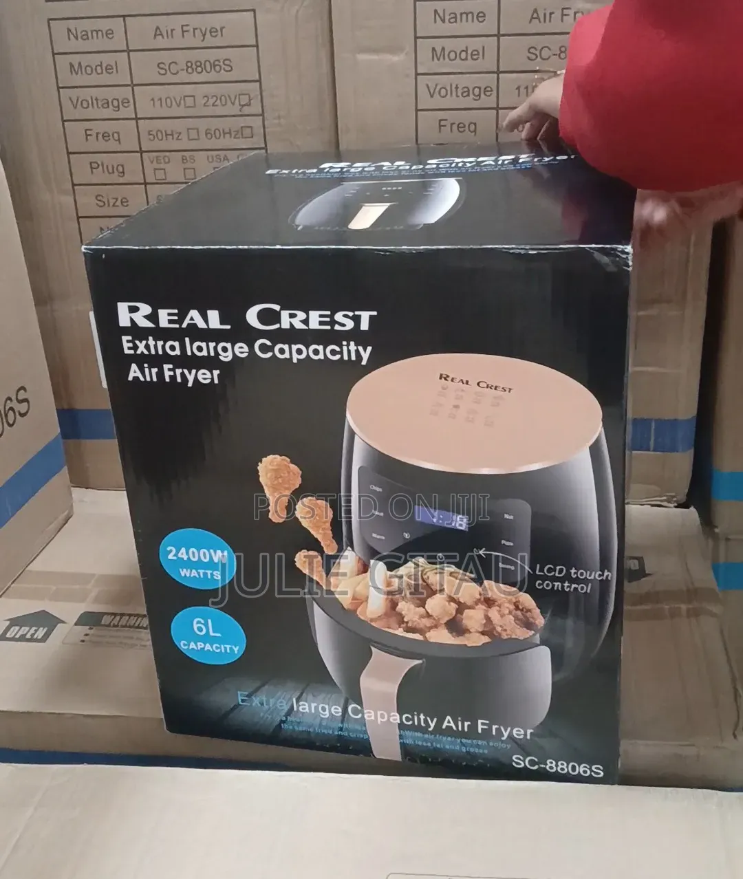 Real Crest 6L Digital Air Fryer – 2400W