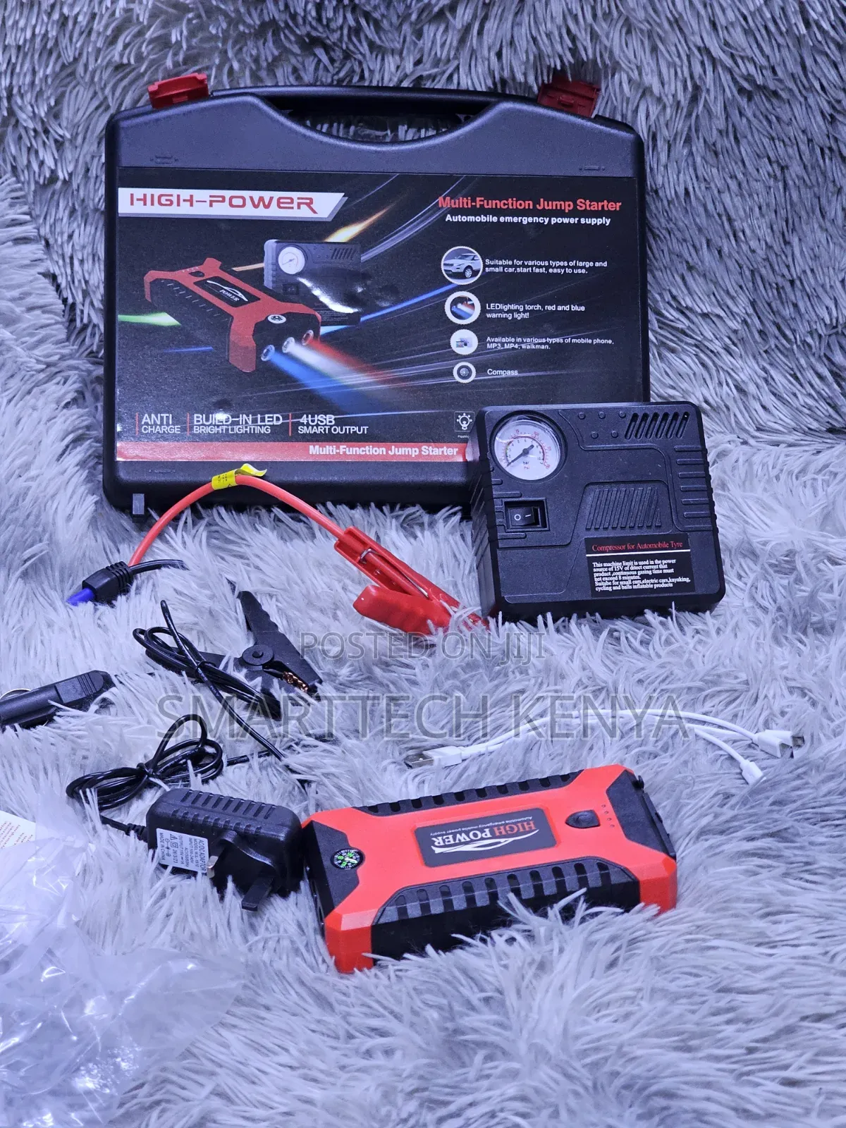 12V Car Jump Starter Power Bank With Tyre Air Compressor