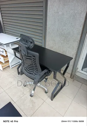 Double Black Table and a Chair