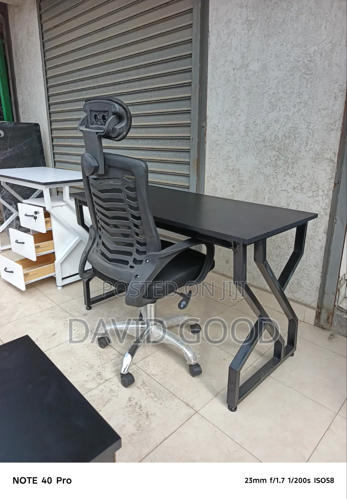 Double Black Table and a Chair