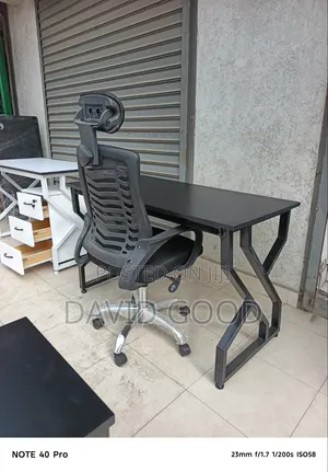 Double Black Table and a Chair