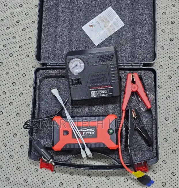 Portable Car Battery Jump Starter With Air Compressor