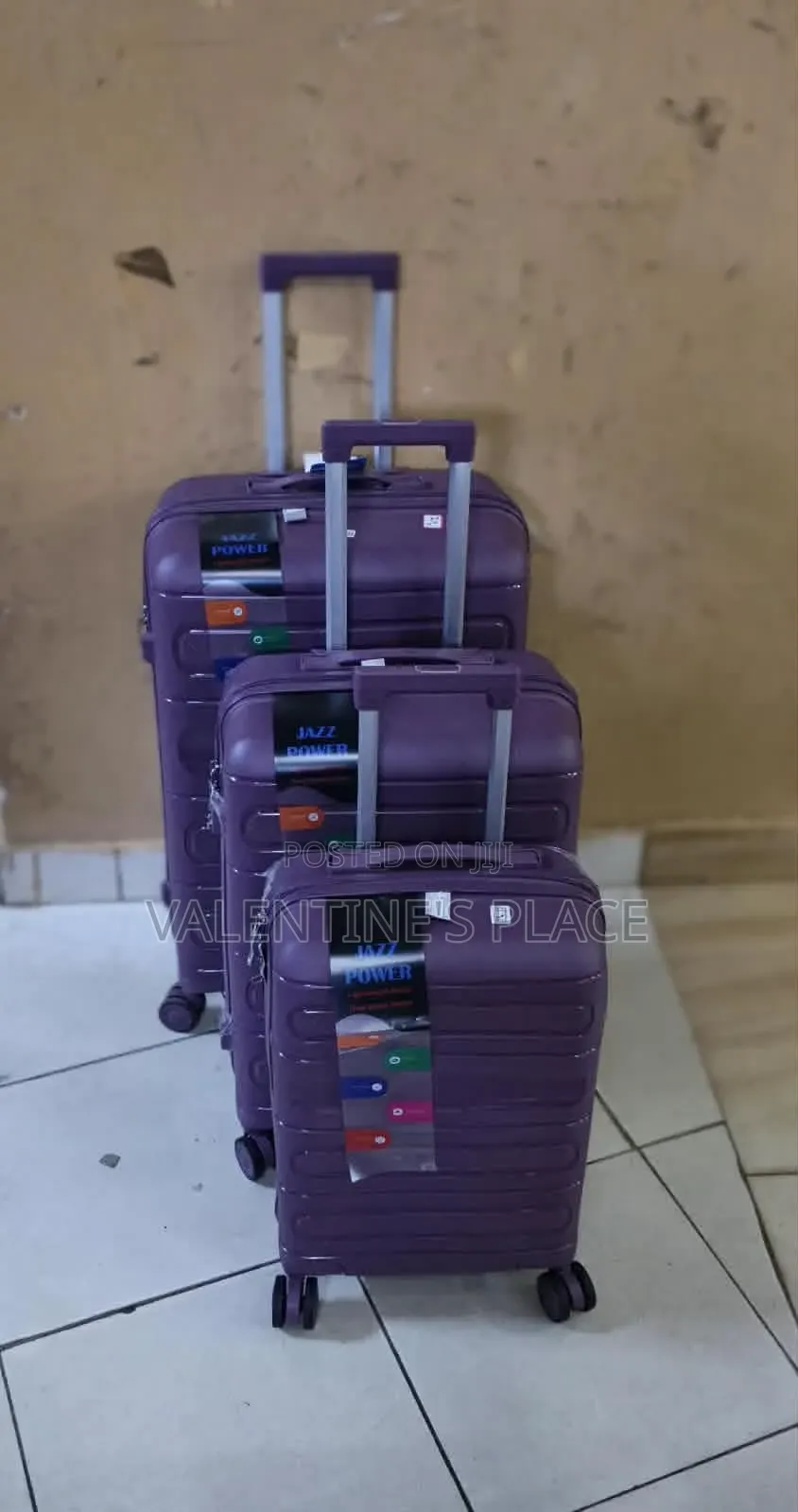 Brand New Premium 3-Piece Jazz Power Luggage Set - Purple