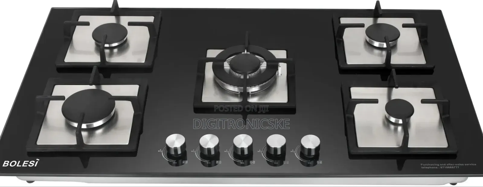 Bolesi Built-in 5gas Tampered Glass Hob Cooker