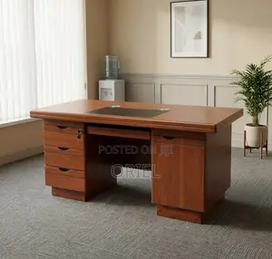 Office Desk : 140CM Mahogany Table With Drawers