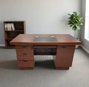 Office Desk : 140CM Mahogany Table With Drawers
