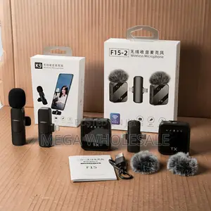 ,F15-2 Wireless Microphone 2TX Noise Reduction for Phone Video