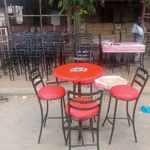 Red Flat Chairs With Marble Top