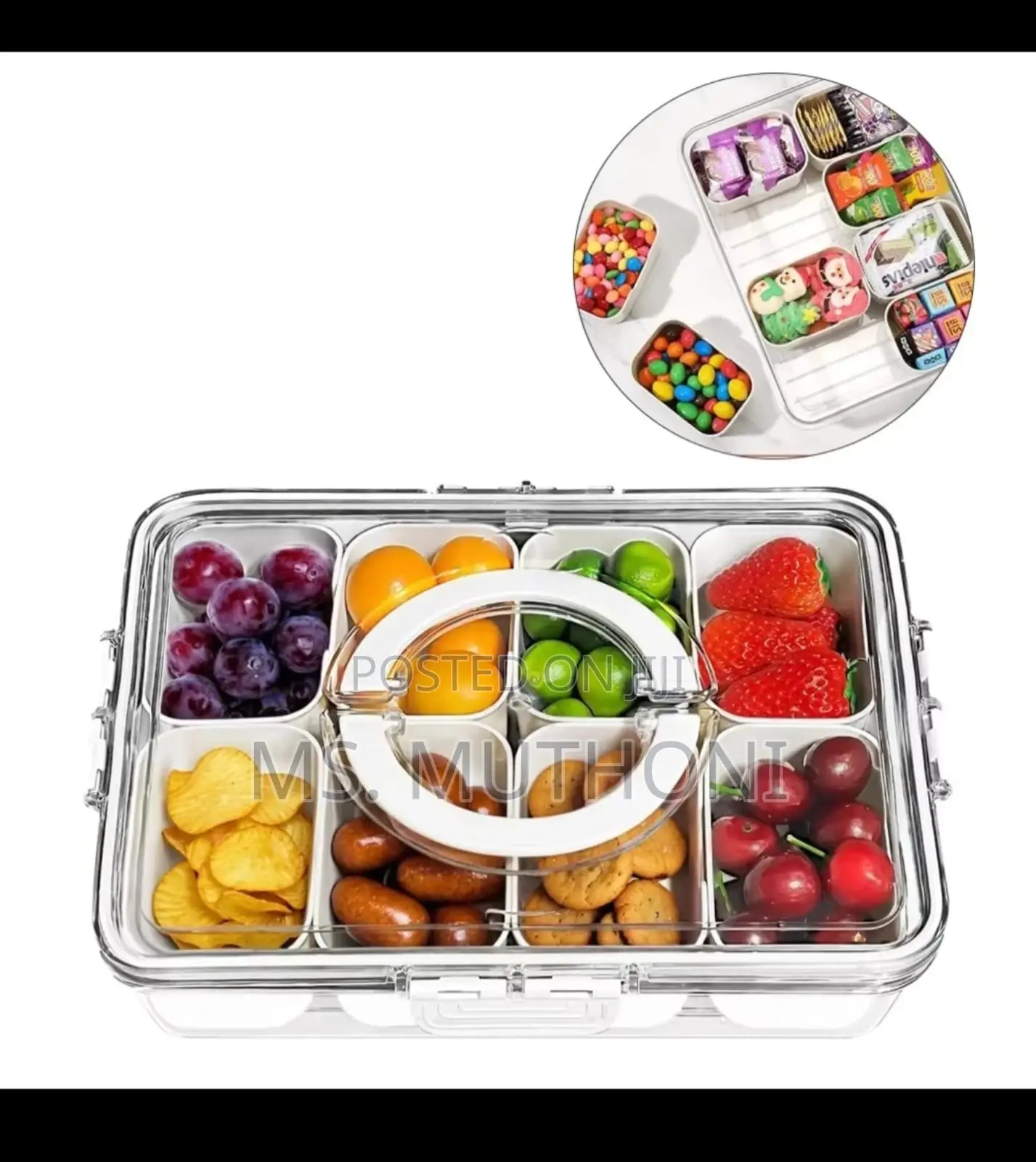 8-Grid Portable Fruits/ Desse/ Ingredients Organizer