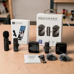 ,F15-2 Wireless Lavalier Microphone 2TX Receiver for iPhone