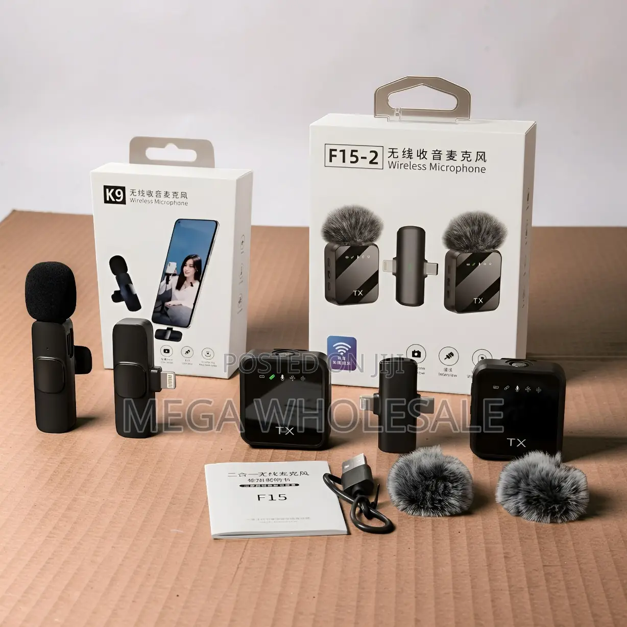 ,F15-2 Wireless Clip-on Microphone 2TX for Phone Recording