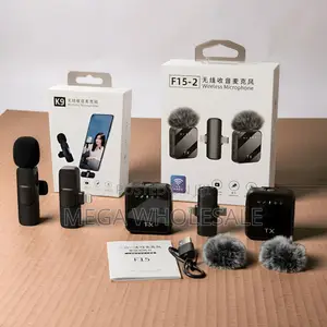 ,F15-2 Wireless Clip-on Microphone 2TX for Phone Recording