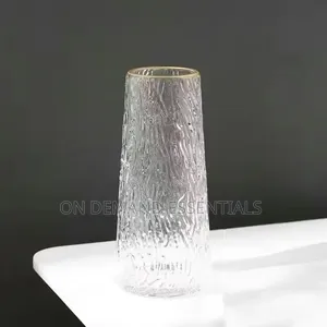 Glass Flower Vase With Gold Rim