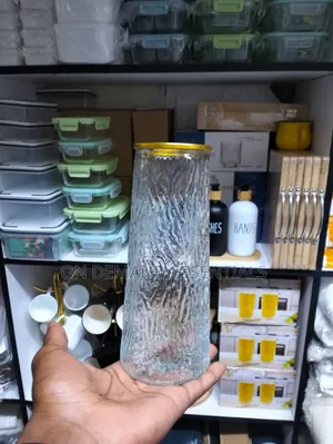 Glass Flower Vase With Gold Rim