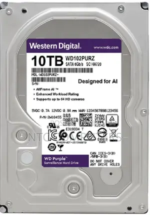 WD Purple 10TB Smart Video Surveillance Hard Drive
