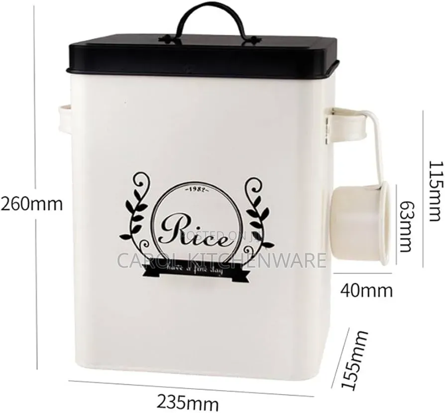 5 Kg Rice Storage Bucket / 5 Kg Metallic Rice Bin