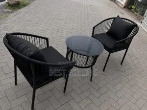 Black Balcony Outdoor Table and Chairs