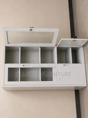 Metal Office Storage Cabinet With Glass Doors