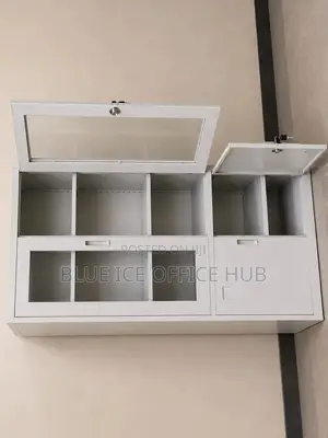 Metal Office Storage Cabinet With Glass Doors