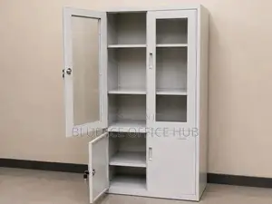 Metal Office Storage Cabinet With Glass Doors