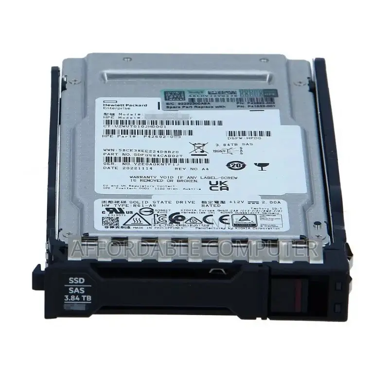 Hpe 3.84tb Sas 12g Mu SFF Bc Gen10+ / Gen11 Server SSD