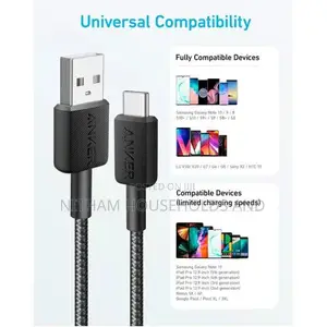 Anker 322 USB-a to USB-C 15w Cable (3ft) Nylon Braided – A81h5h11