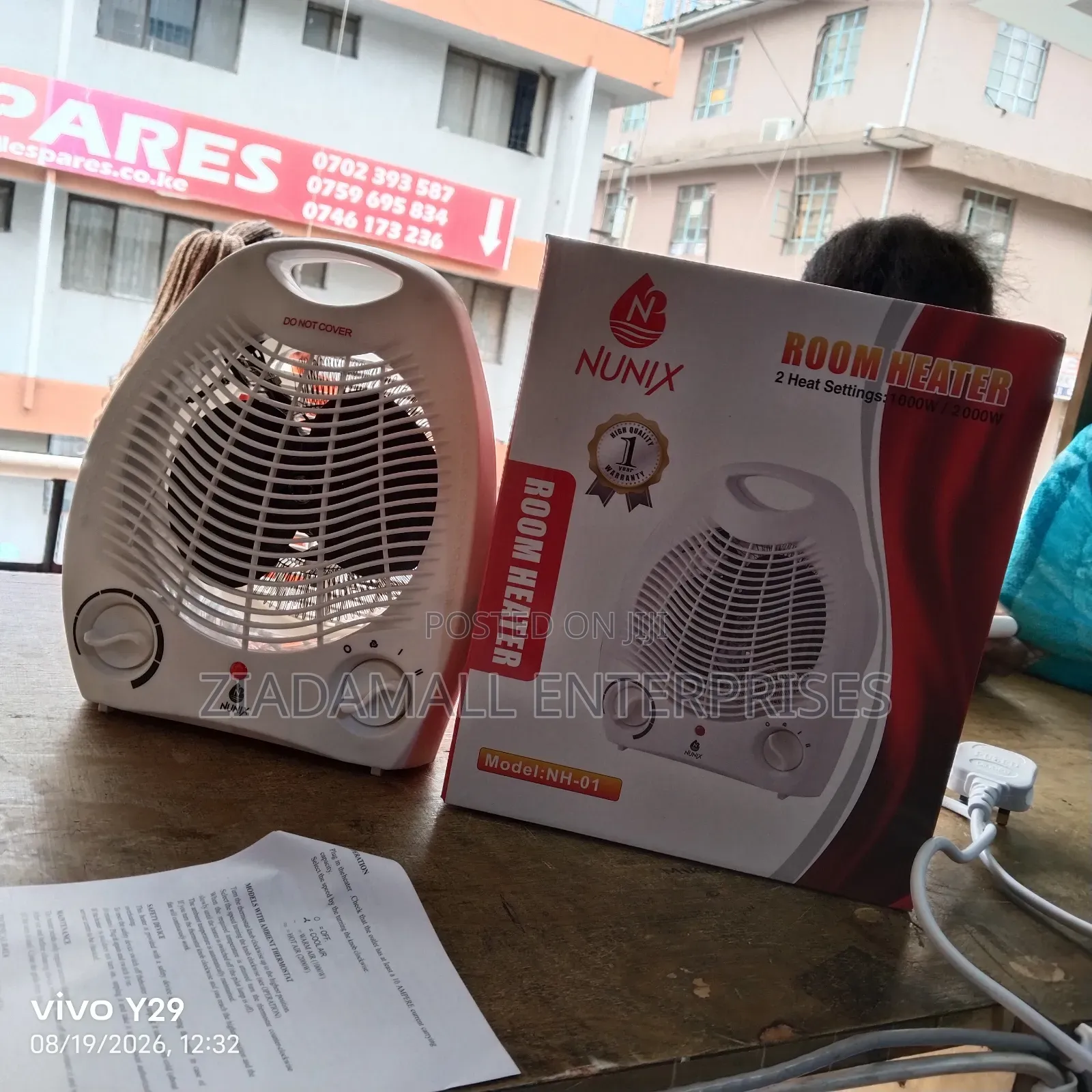 Low Power Consumption Nunix Room Heater. Fan Enabled.