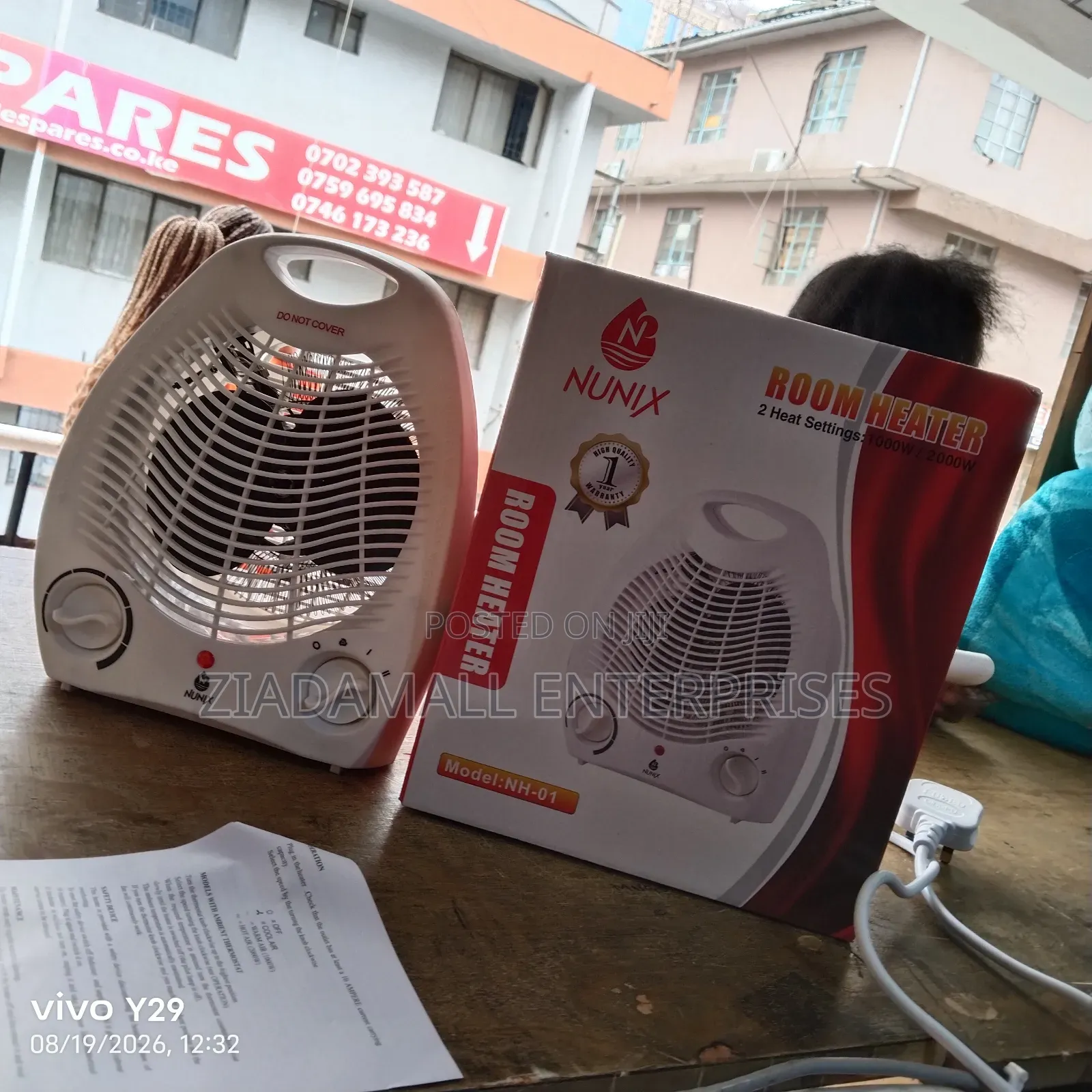 Low Power Consumption Nunix Room Heater. Fan Enabled.