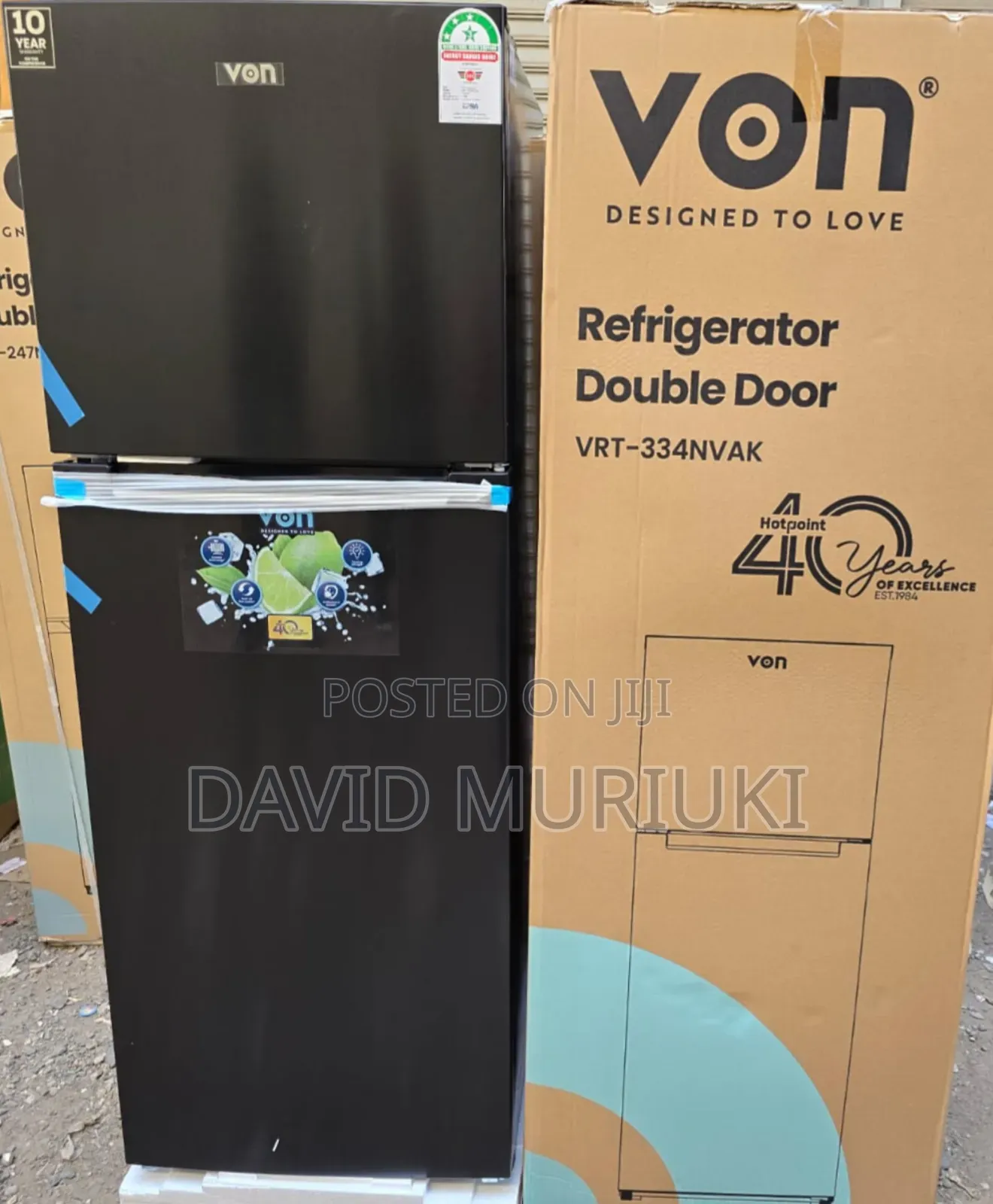 Von 334L No Frost Double Door Refrigerator