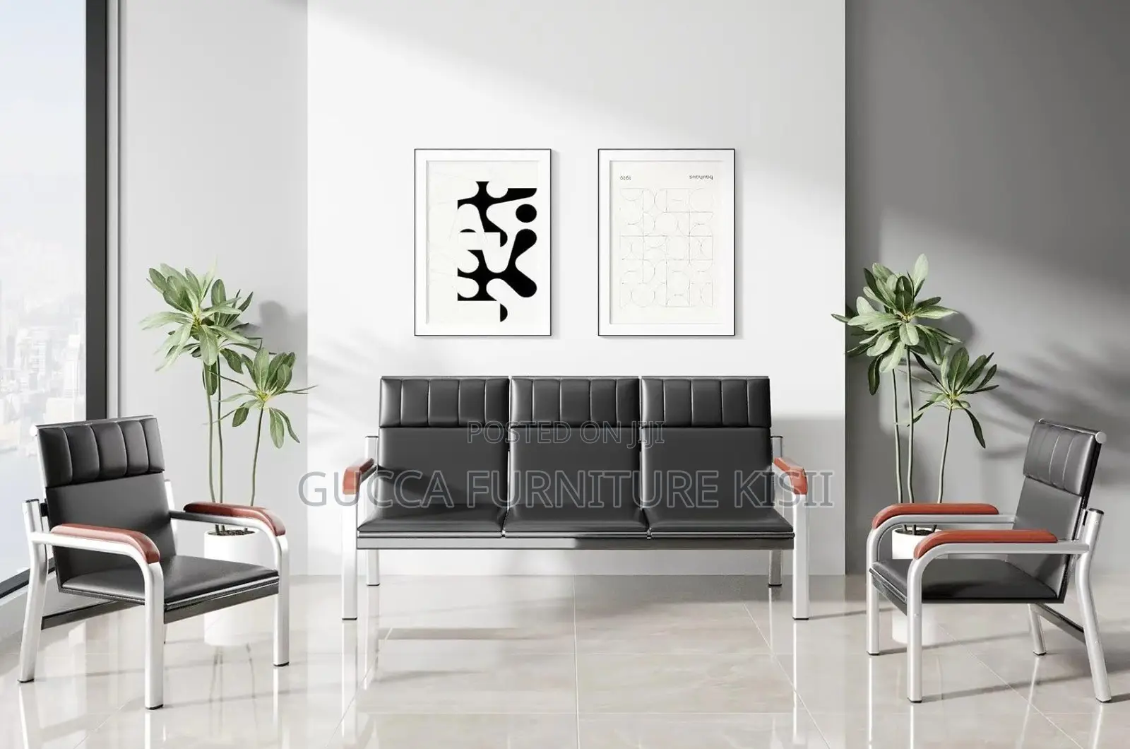 Office Sofa; 5-Seater Waiting Office Simple Sofa