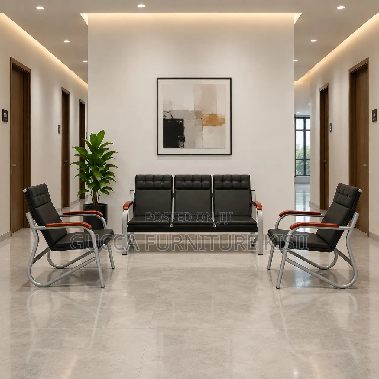 Office Sofa; 5-Seater Waiting Office Simple Sofa