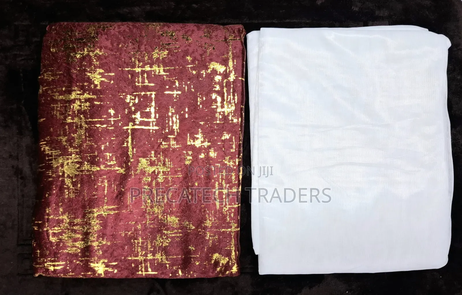 Plain and Marble 3m Curtains