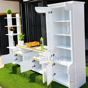 Modern TV Stand and Cabinet and Flowers Rack