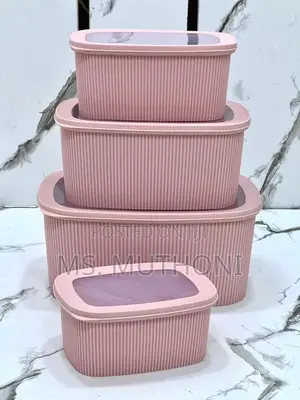 4-Piece Ribbed Airtight Food Storage Set