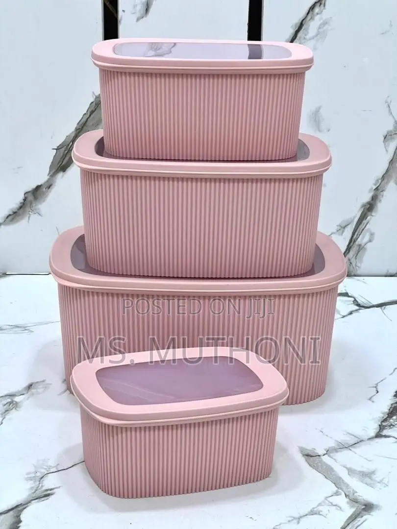 4-Piece Ribbed Airtight Food Storage Set