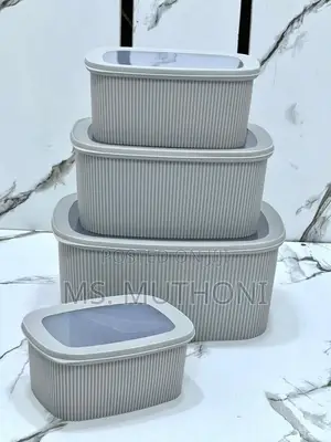 4-Piece Ribbed Airtight Food Storage Set