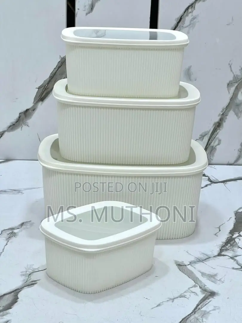 4-Piece Ribbed Airtight Food Storage Set