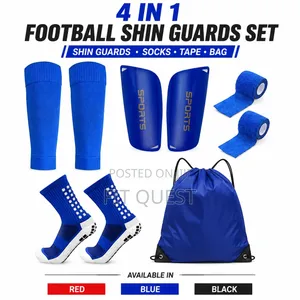 4in1 Football Shin Guards Set~Shin Guards,socks,tape,bag