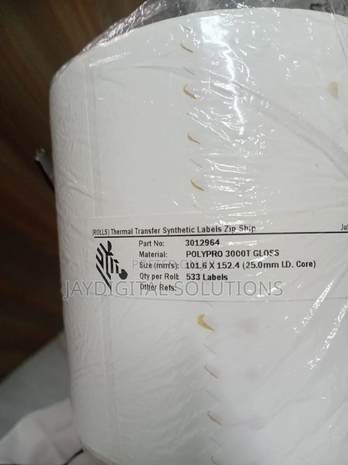 Thermal Synthetic Labels Zip Ship