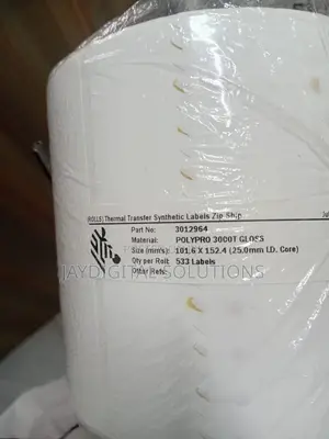 Thermal Synthetic Labels Zip Ship