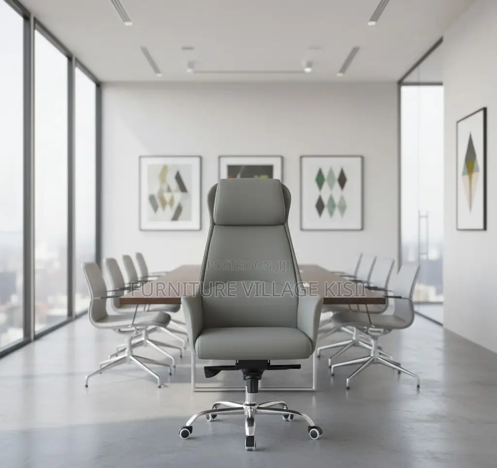 Office Furniture: Leather High Back Office Chair