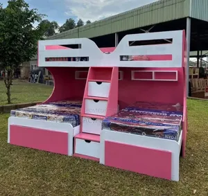Luxury Modern 3in1 Bunk Bed With Built-in Staircase and Drawers