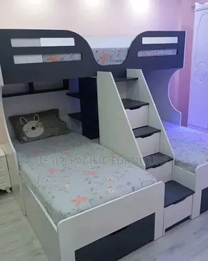 Luxury Modern 3in1 Bunk Bed With Built-in Staircase and Drawers