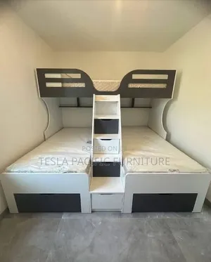 Luxury Modern 3in1 Bunk Bed With Built-in Staircase and Drawers
