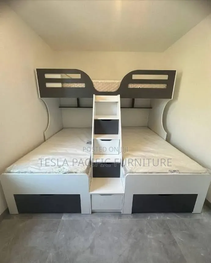 Luxury Modern 3in1 Bunk Bed With Built-in Staircase and Drawers