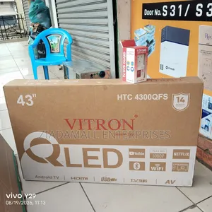 With 14months Warranty Vitron 43inch Smart Android TV. With Bluetooth