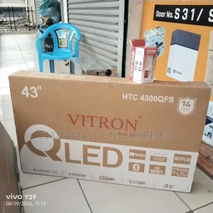 With 14months Warranty Vitron 43inch Smart Android TV. With Bluetooth