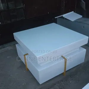 White Executive Modern Squire Coffee Table With Metal Stand