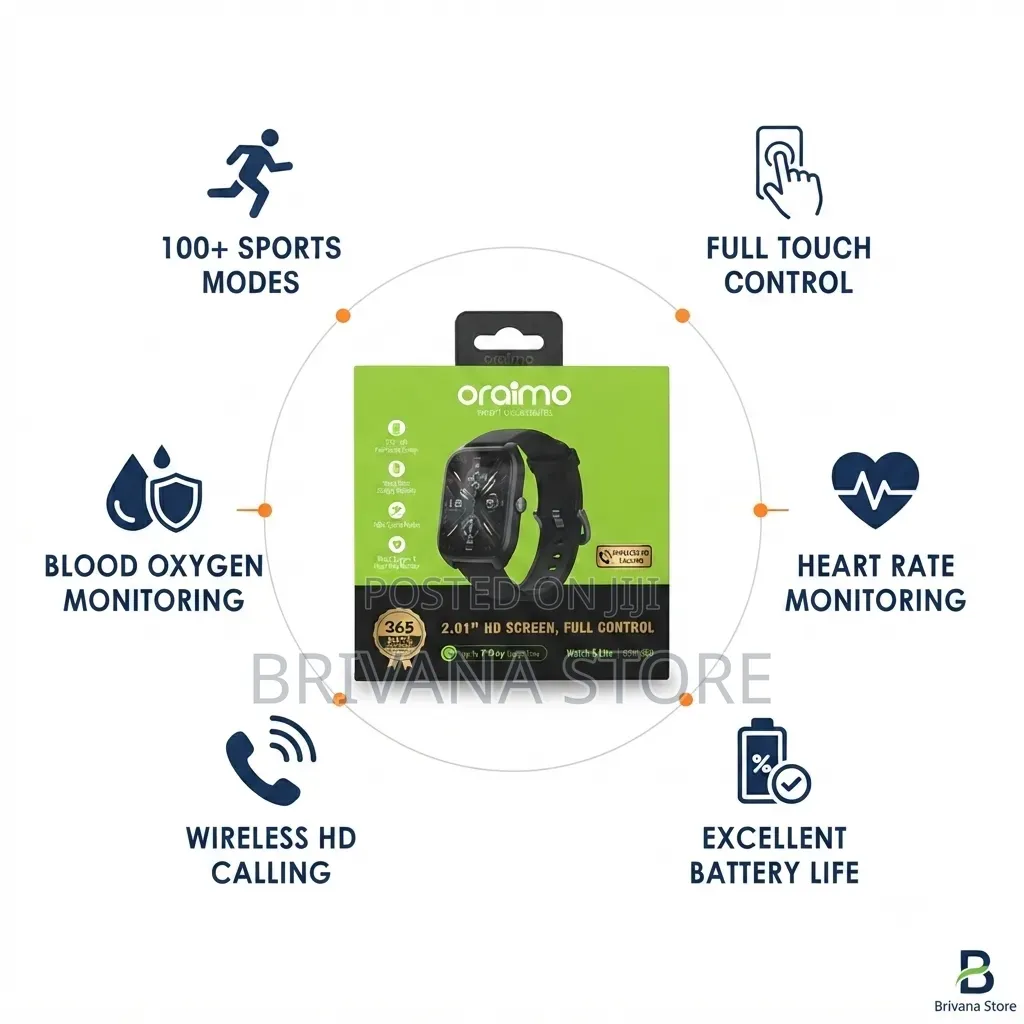 Oraimo Watch 5 Lite Smart Watch – Fitness Tracker Notifications