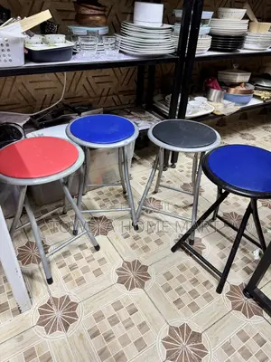 Foldable Stools - Padded Top With Metallic Legs